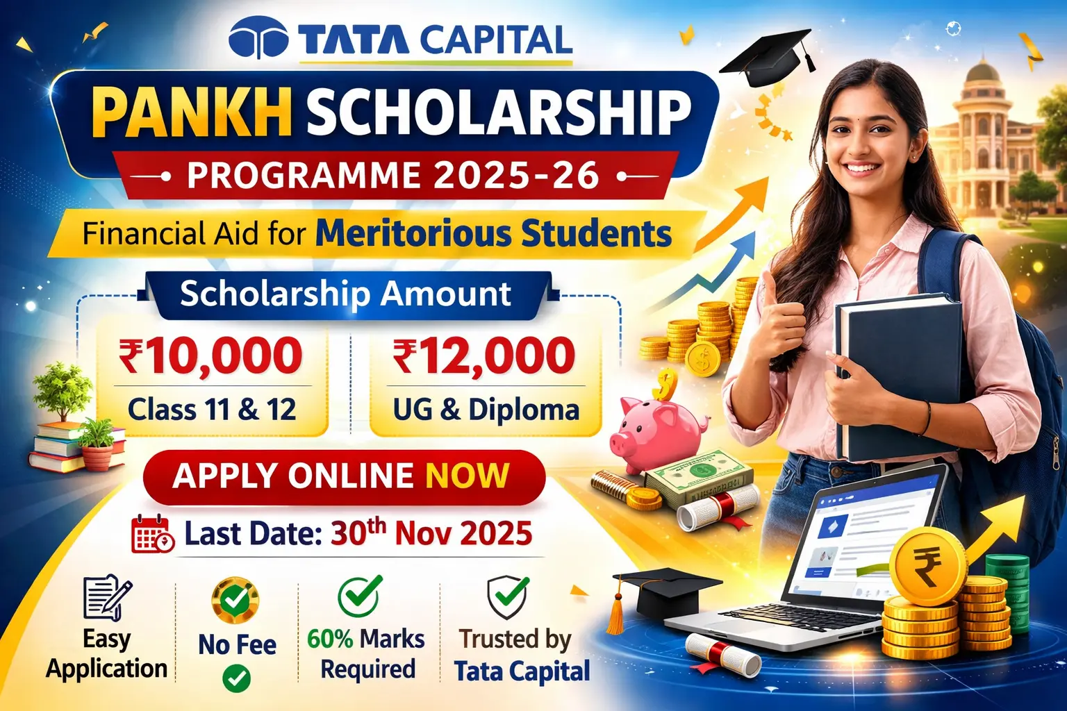Tata Capital Pankh Scholarship apply online for students
